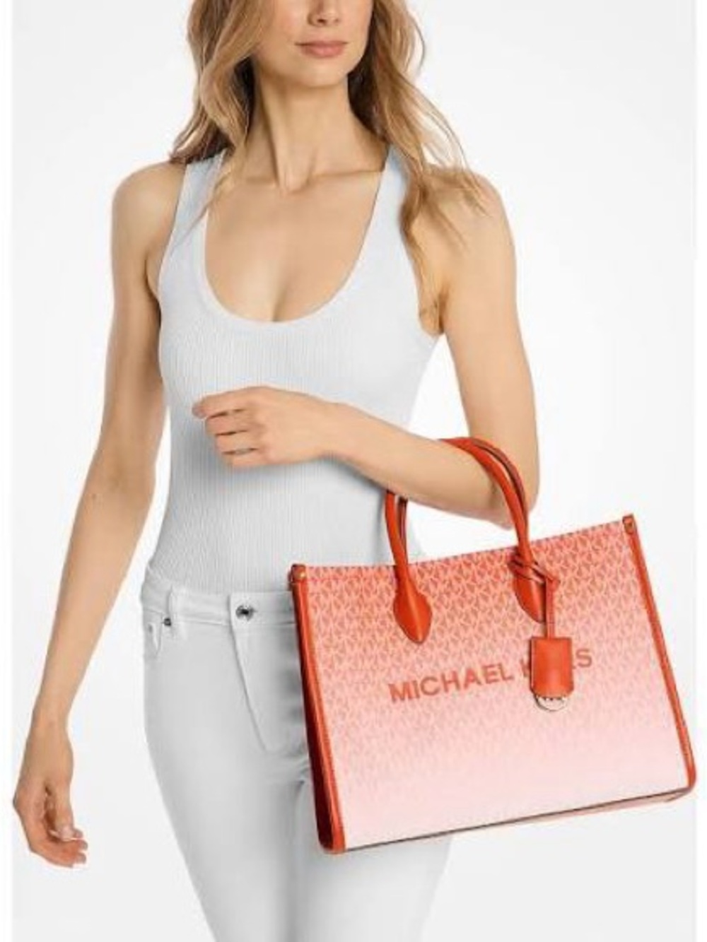 Michael Kors orange ombré Logo Tote